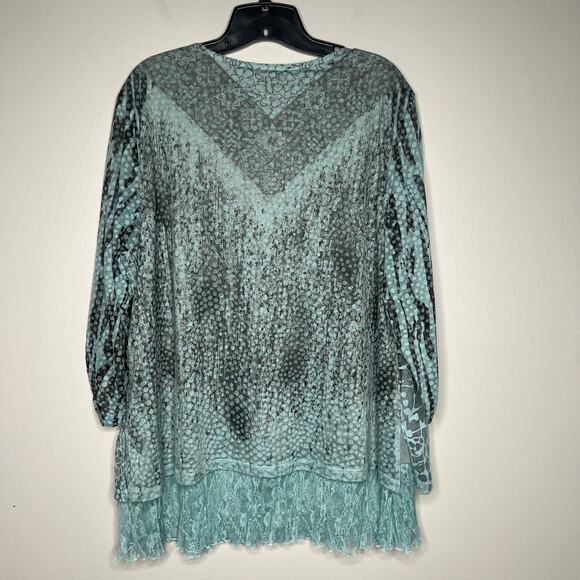 Ali Miles Artsy Lagenlook Tunic Top XL Layered Ruffle Hem Art-to-Wear XL Boho - Picture 7 of 12